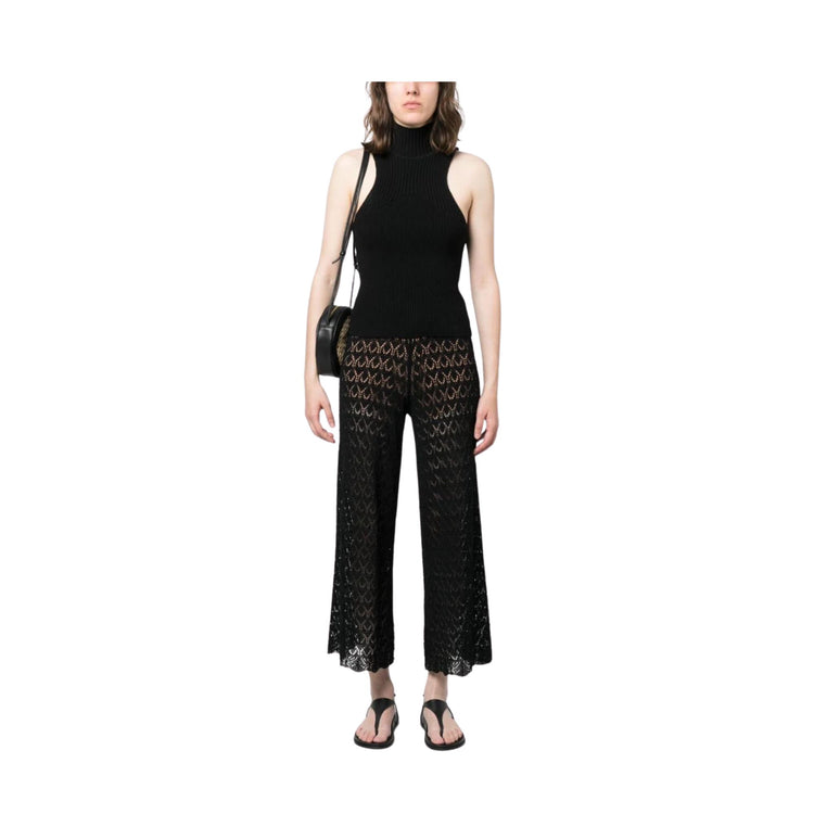 Women's trousers in perforated knit
