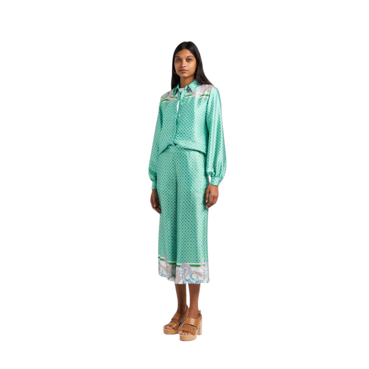 Pantalone Donna in raso a vita alta