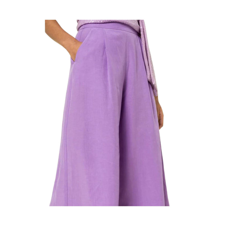 Pantalone Donna a vita alta e gamba larga