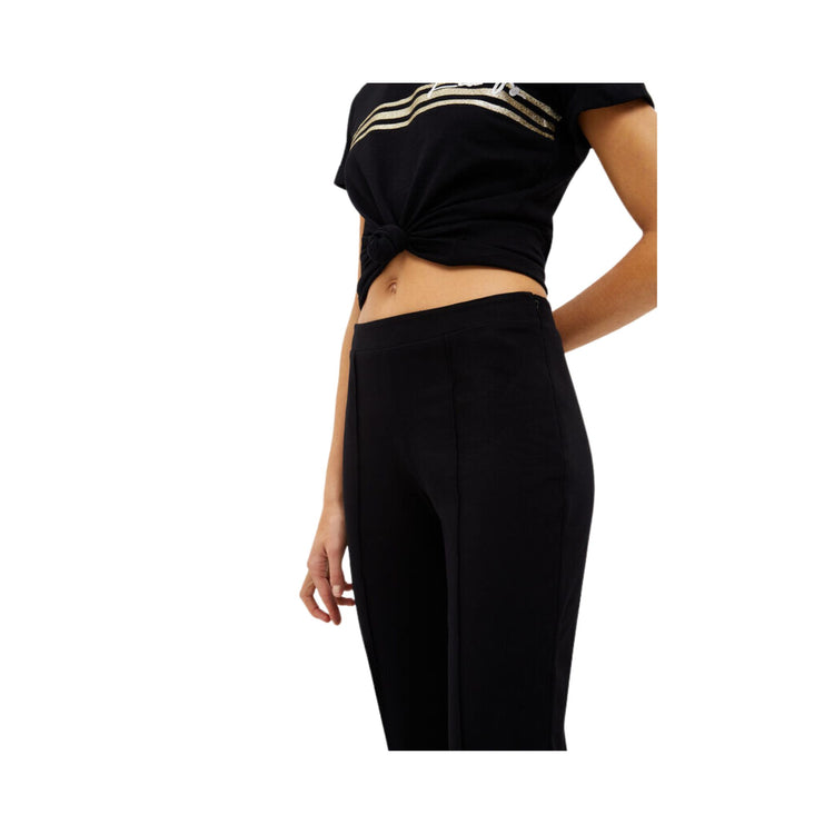 Pantalone Donna trombetta cropped in cotone vita alta