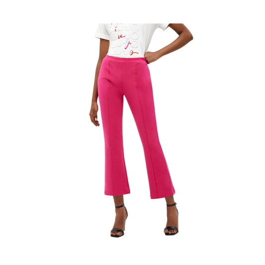 Pantalone Donna trombetta cropped in cotone vita alta