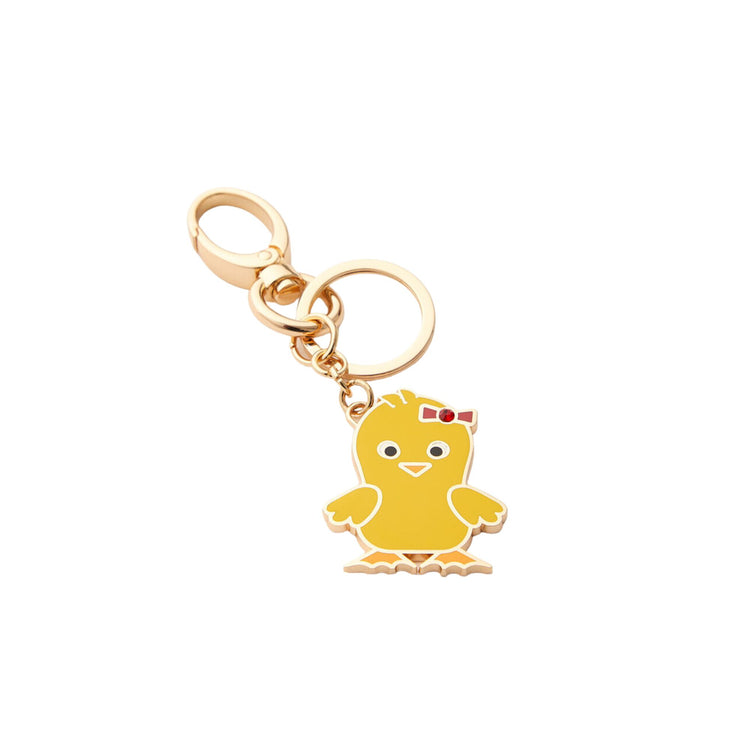 Porte-clés femme en métal doré