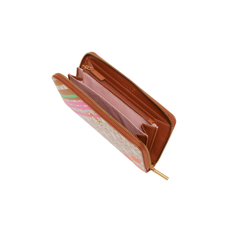Portefeuille femme aux imprimés contrastés