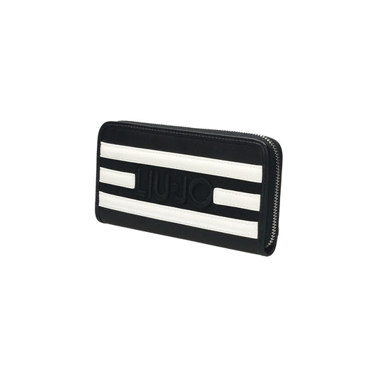 Portefeuille femme à rayures contrastées