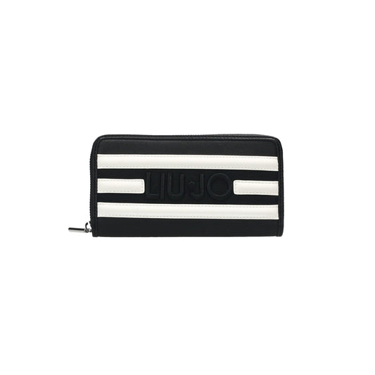 Portefeuille femme à rayures contrastées