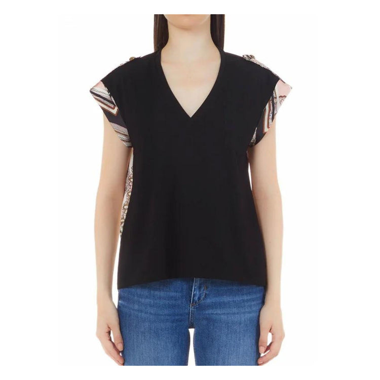 T-shirt femme en coton à dos foulard