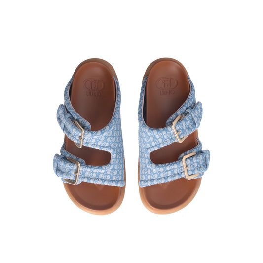 Sandali Donna con fascette bold Blu denim