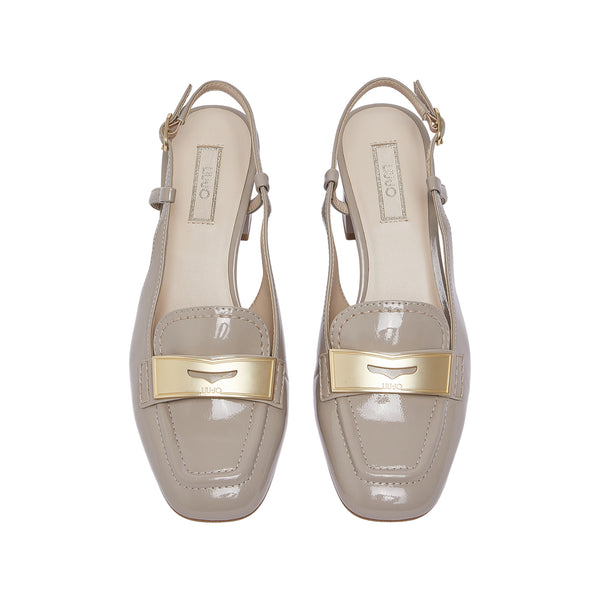 Slingback Donna in vernice beige