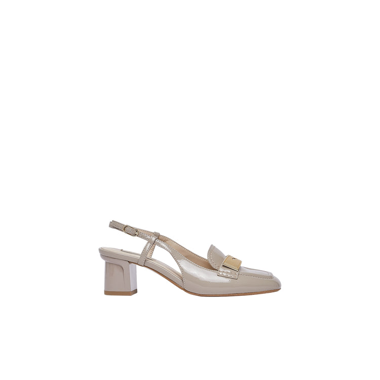 Slingback Donna in vernice beige