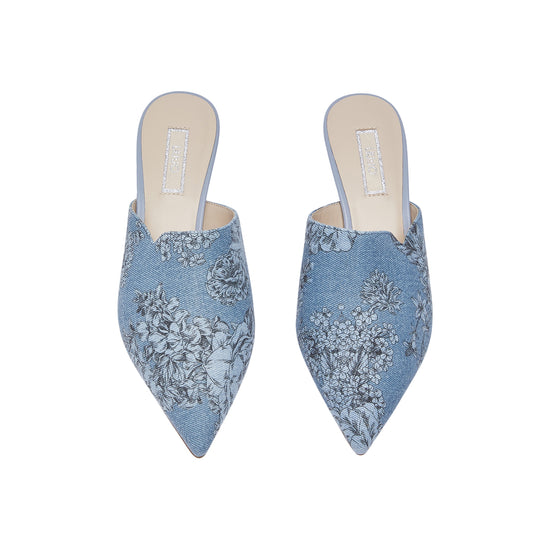 Sabot Donna in denim con tacco