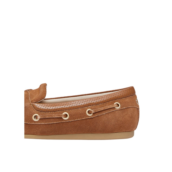 Mocassini Donna in suede con nappine marrone dettaglio