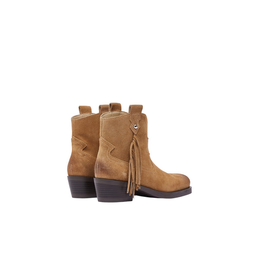 Stivaletti texani Donna in suede con frange 