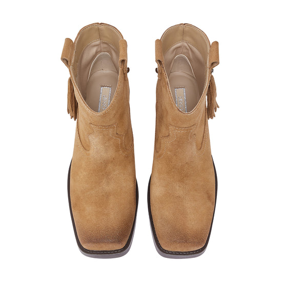 Stivaletti texani Donna in suede con frange