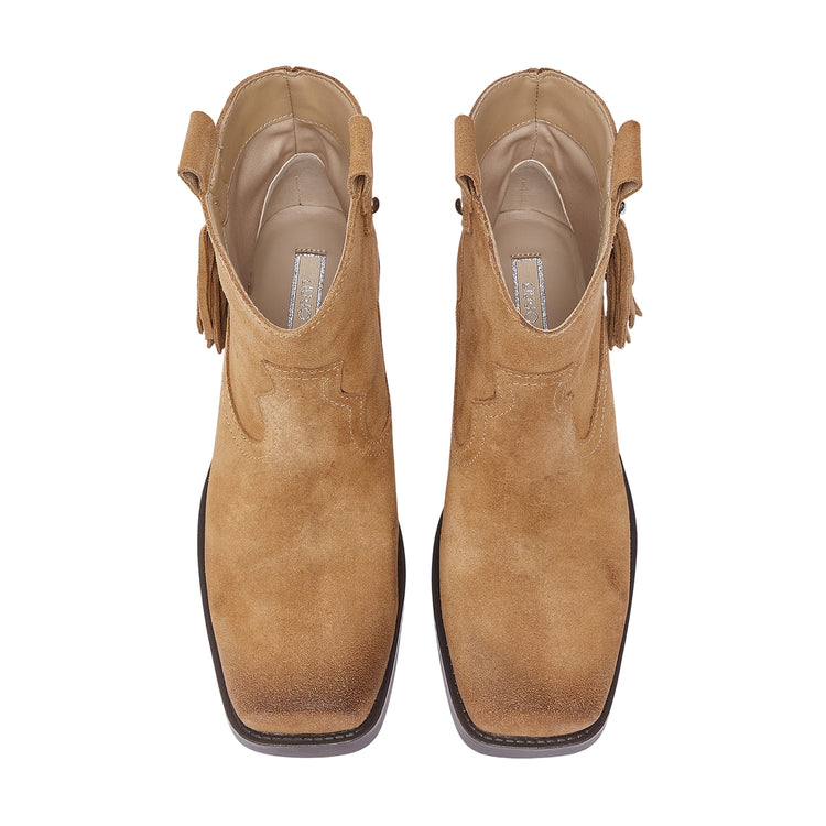 Stivaletti texani Donna in suede con frange