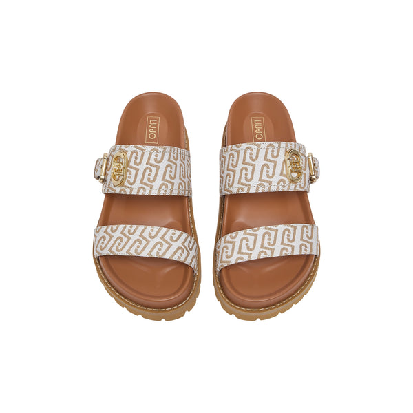 Sandali da donna con monogram in marrone