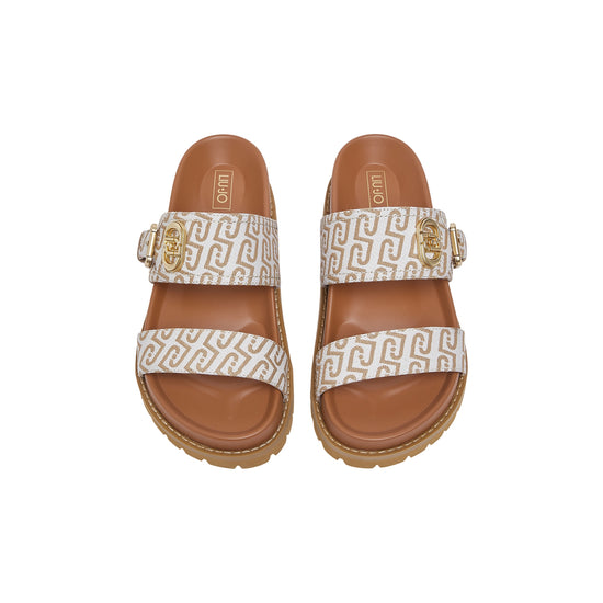 Sandali da donna con monogram in marrone