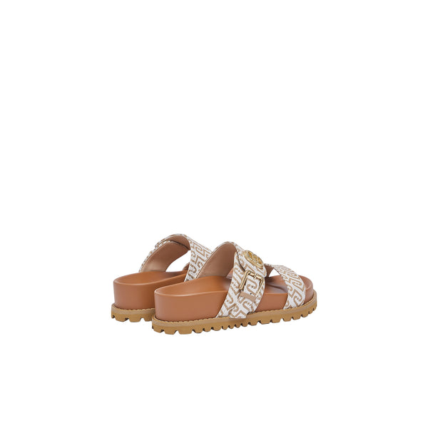 Sandali da donna con monogram in marrone