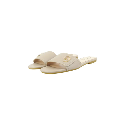 Ciabatte Donna flat in pelle beige