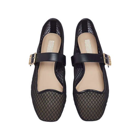 Ballerine Donna in rete Nero