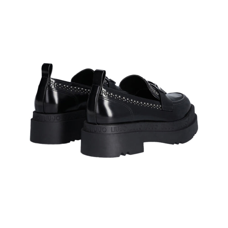 Mocassini Platform Donna con borchie nero