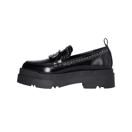 Mocassini Platform Donna con borchie nero