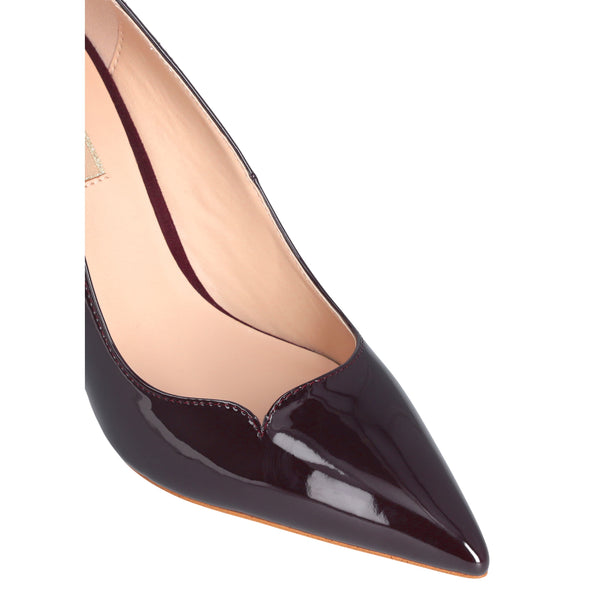 Décolleté Donna design lucido bordeaux dettaglio