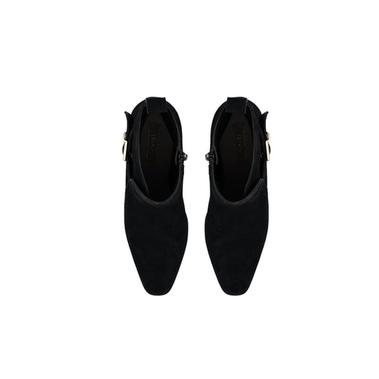 Stivaletti Donna in suede nero con tacco