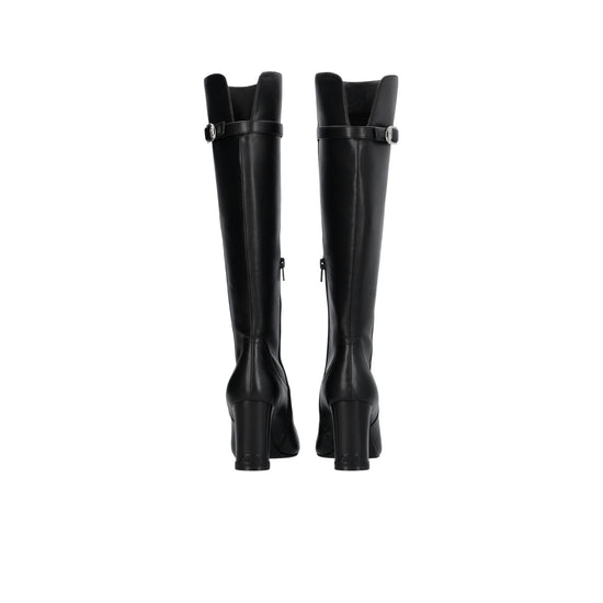 Stivali alti Donna con tacco largo Nero retro