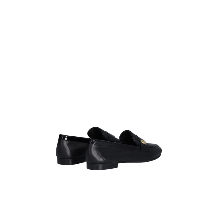 Mocassino Donna con tomaia in misto pelle e logo in metallo