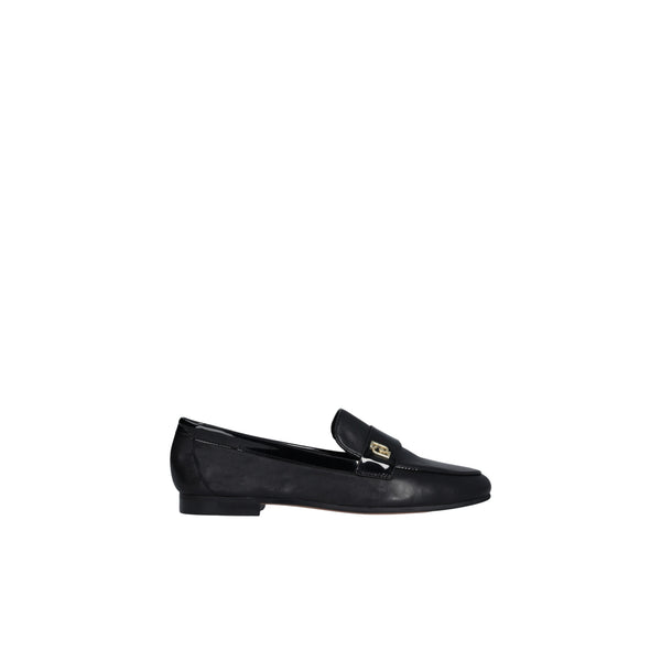 Mocassino Donna con tomaia in misto pelle e logo in metallo