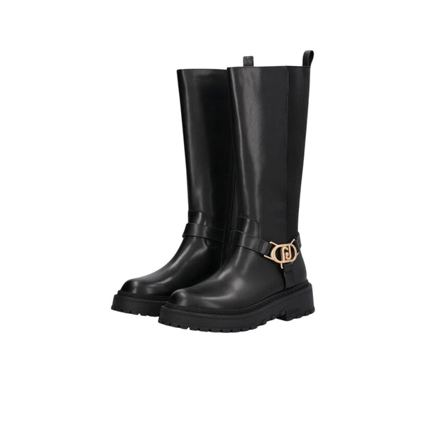 Stivali alti Donna in pelle nera