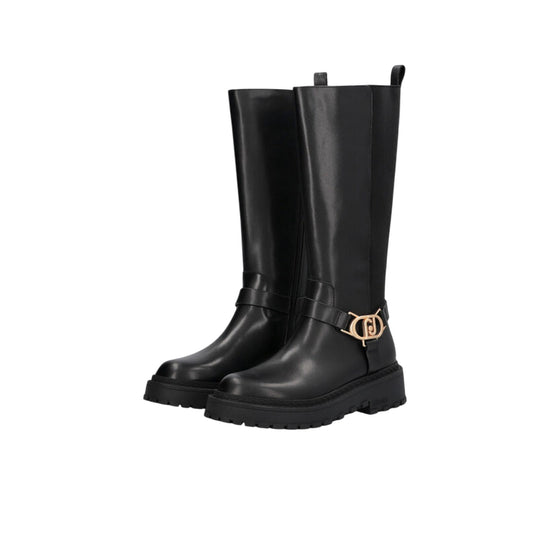 Stivali alti Donna in pelle nera