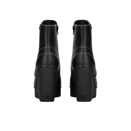 Stivaletti Donna in pelle con zeppa Nero Liu Jo Martini 900