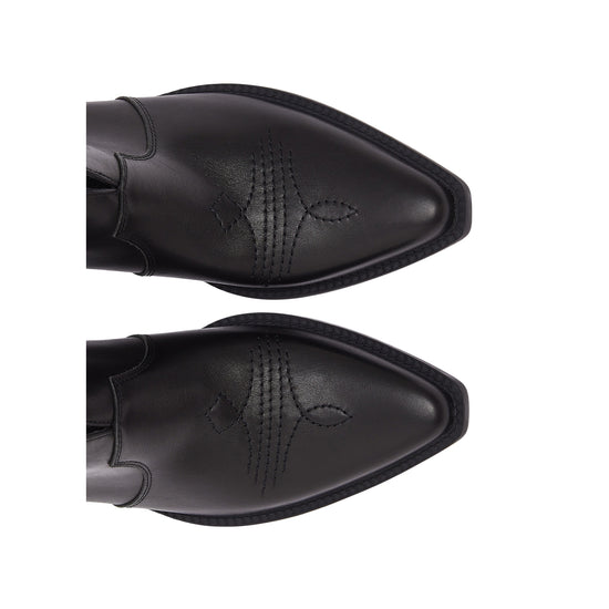 Stivaletti texani Donna in pelle nera