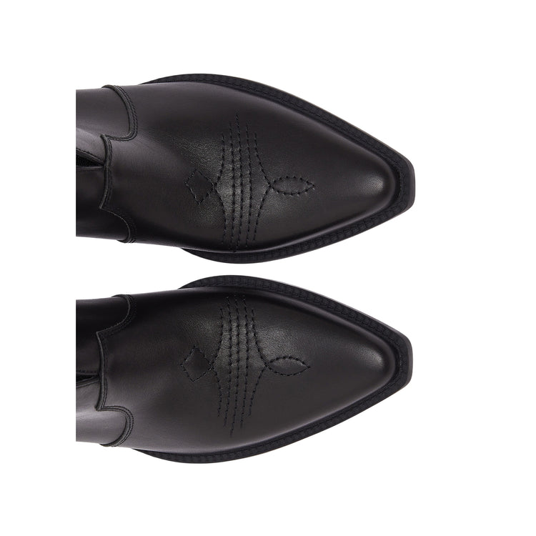 Stivaletti texani Donna in pelle nera