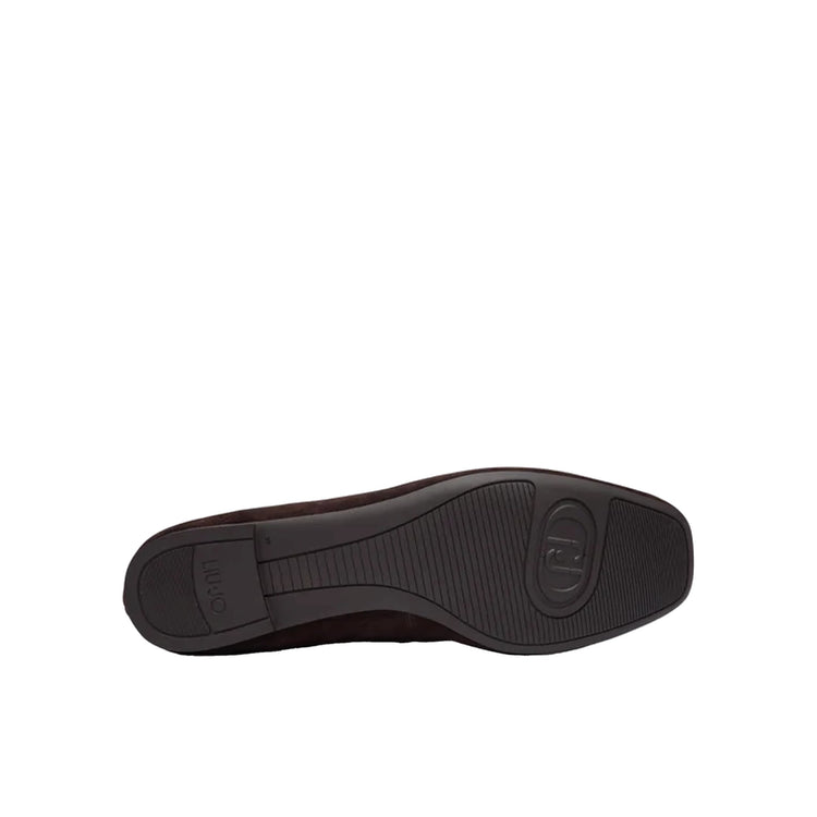 Ballerine Donna in camoscio marrone suola