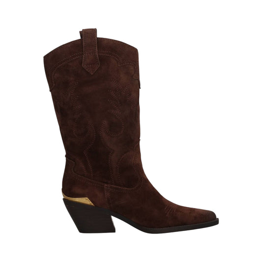 Stivale Donna modello texano Marrone, ricamato