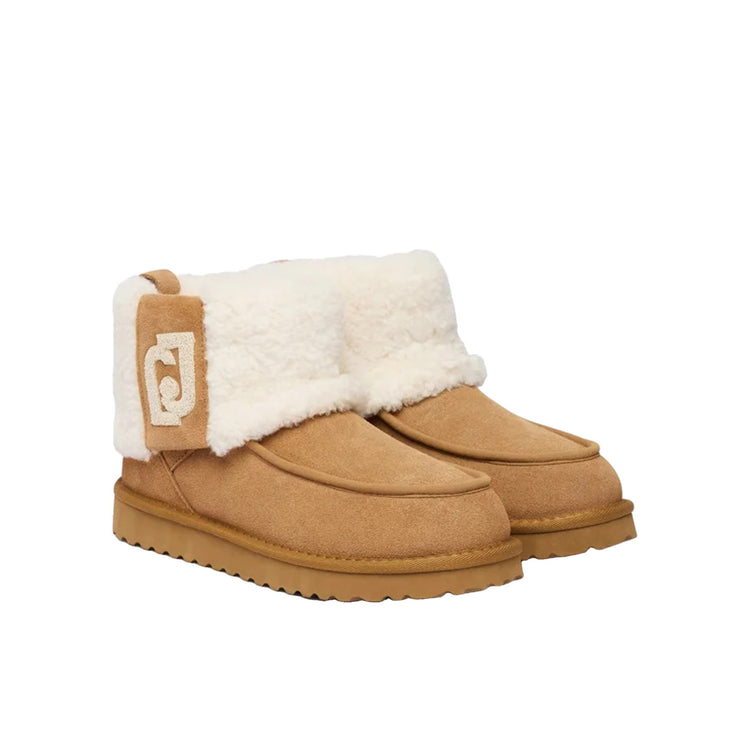 Stivale Donna scamosciato con pelliccia Marrone chiaro