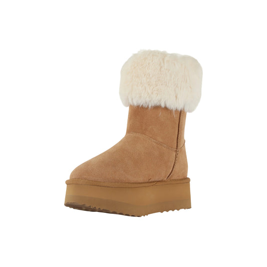 Stivaletto Donna in suede con ecopelliccia