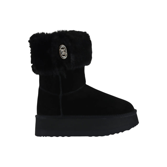 Stivaletto Donna in suede con platform Nero