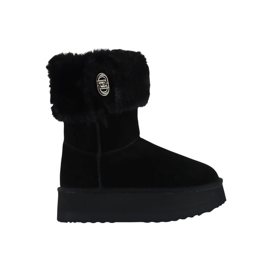 Stivaletto Donna in suede con platform Nero