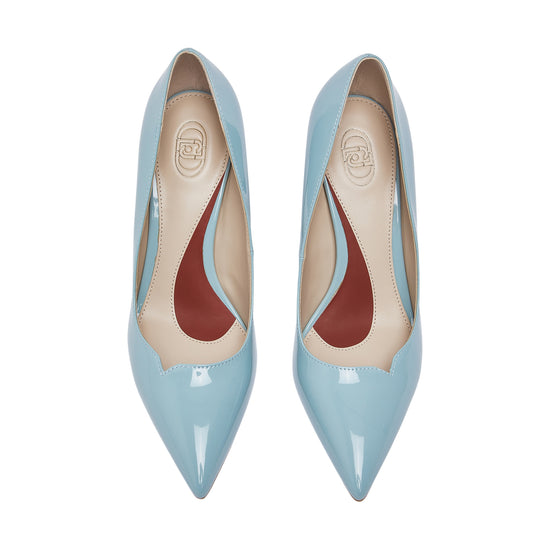 Décolleté Donna in vernice celeste