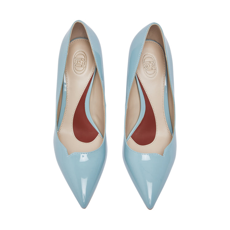 Décolleté Donna in vernice celeste