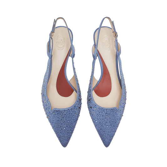 Slingback Donna con strass all over