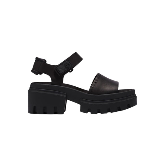 Women's sandal in single-color leather