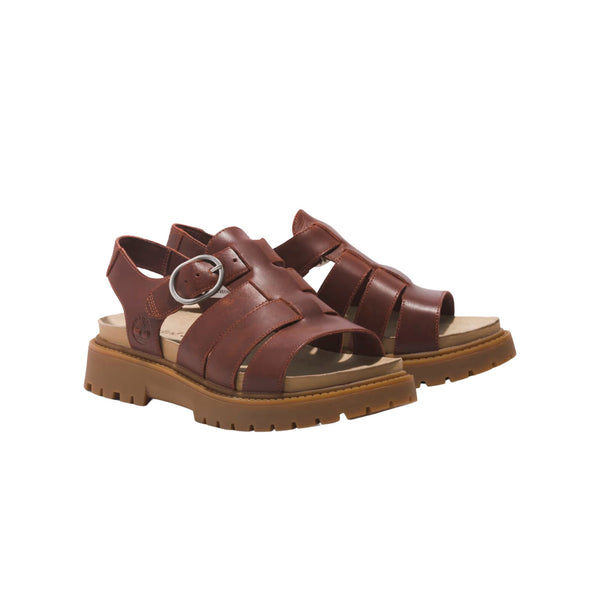 Sandalo Donna a ragnetto con tomaia in pelle e fibbia metallica