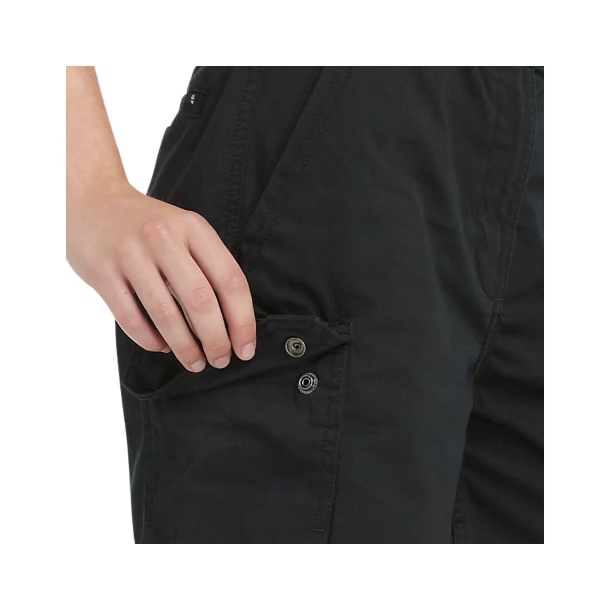 Dettaglio ravvicinato tasca con bottone automatico colore Nero