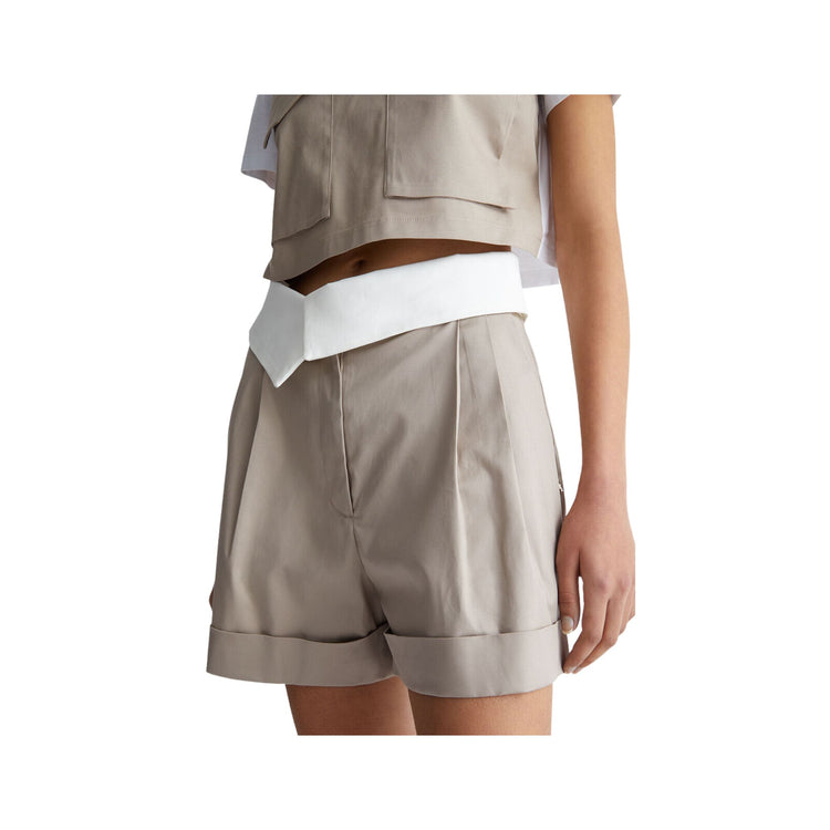 Shorts Donna con risvolto in vita