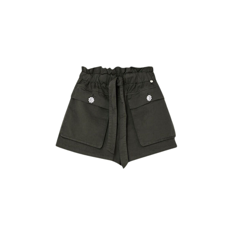 Shorts Donna con coulisse e bottoni gioiello