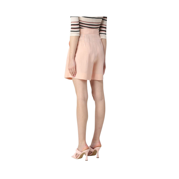 Women's linen blend shorts with pleats